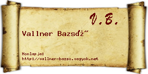 Vallner Bazsó névjegykártya